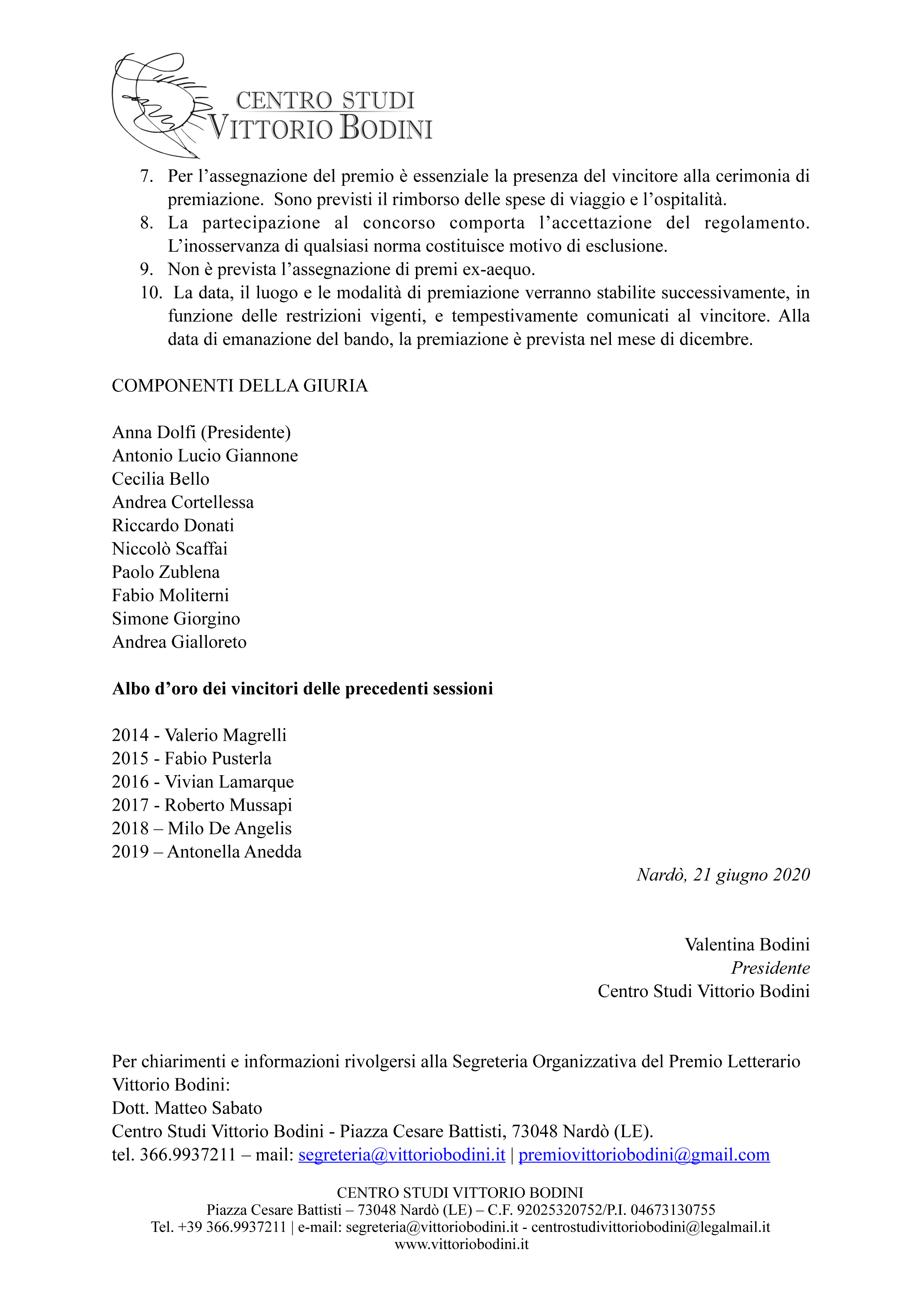 Premio Letterario Internazionale Vittorio Bodini per la poesia -